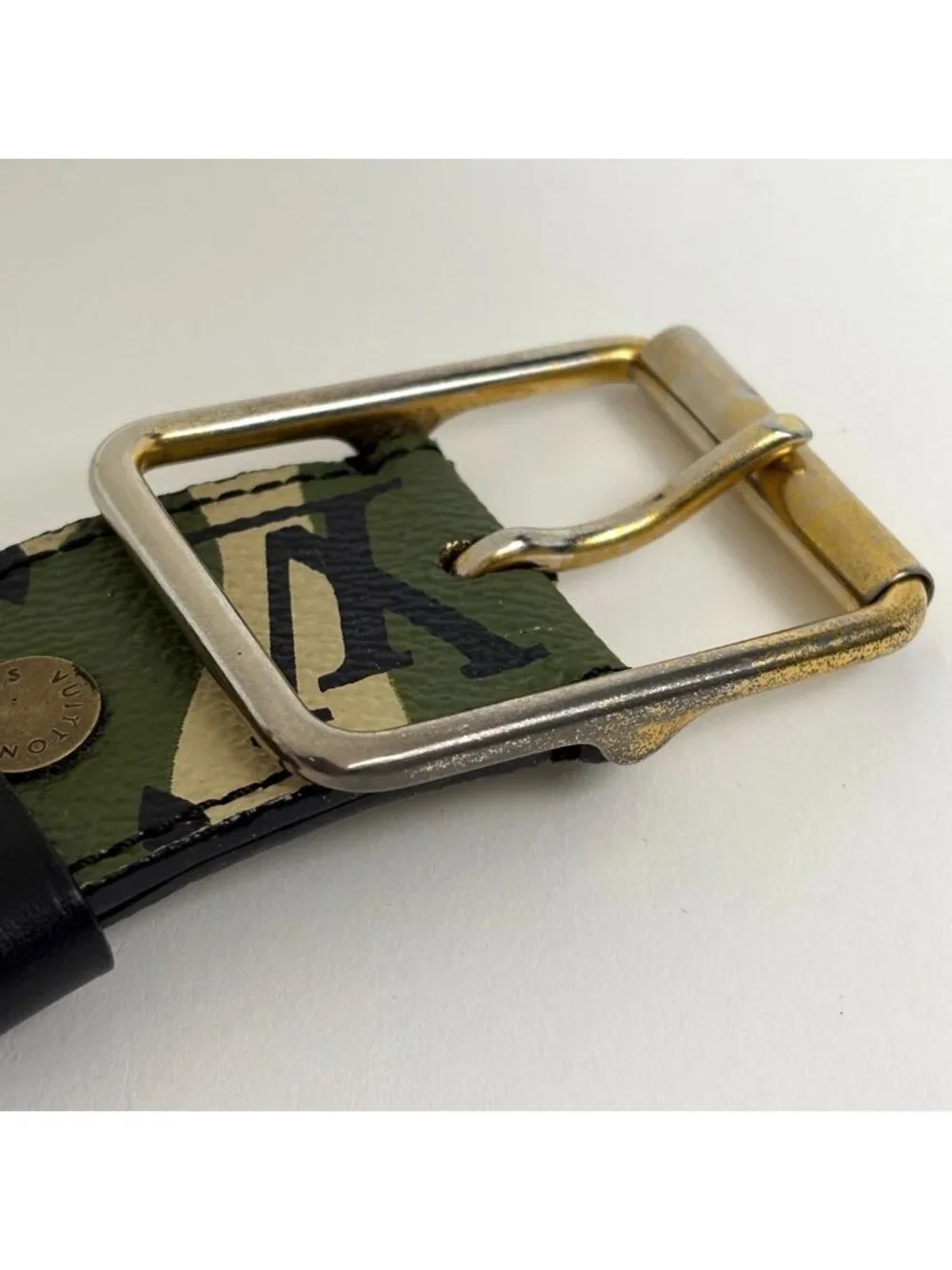 Louis Vuitton Ceinture Monogram Moflage Belt Takashi Murakami Leather Green